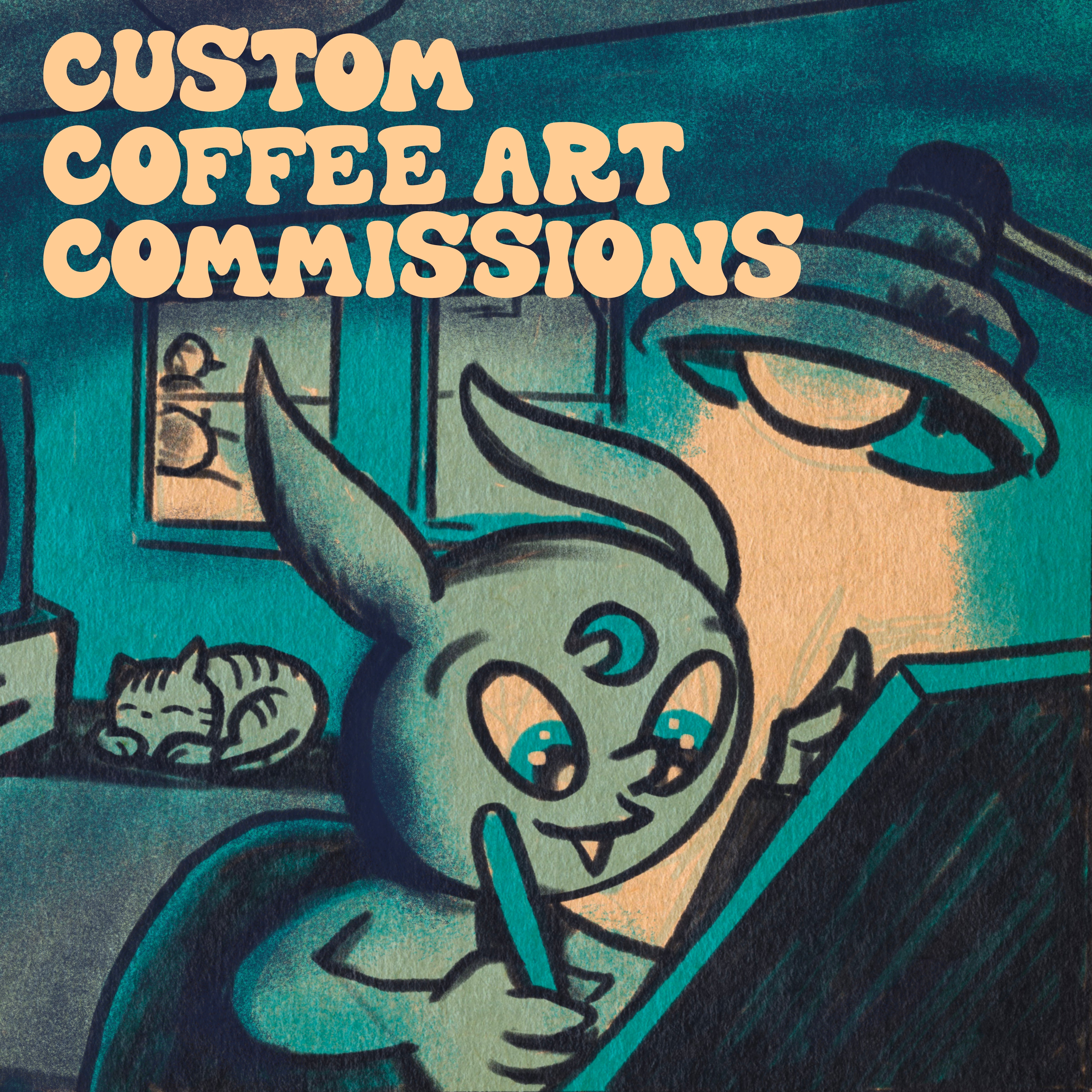 Holiday 2023 Custom Coffee Art Commission Bags!